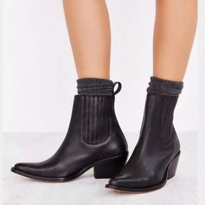 Ecote Leather Western Ankle Boots